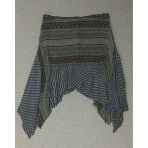 Sundance irregular Skirt Blue gray sz 16 silk geometric